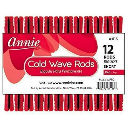 Annie- Short Cold Wave Rods with Rubber Band - Hair Curling and Perm Styling - Red