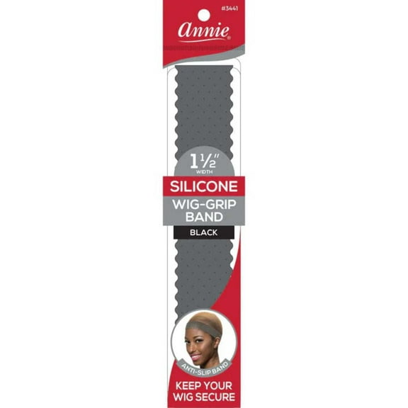 Annie #3441 Silicone Wig Grip Band Translucent Black