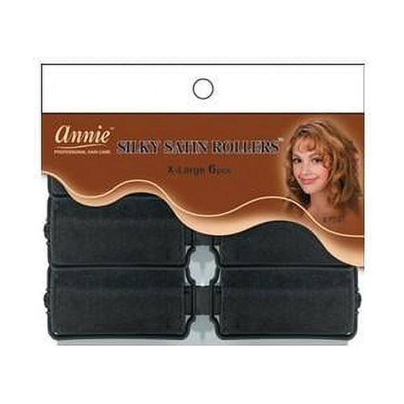 Annie Silky Satin Rollers X-Large, 6/PK, Pack of 1, 3 Packs