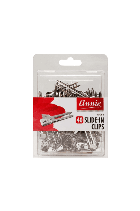 Slide-In Clips 40 Count Silver | Metal Hair Clips for Sectioning, Curl Setting & Root Lift