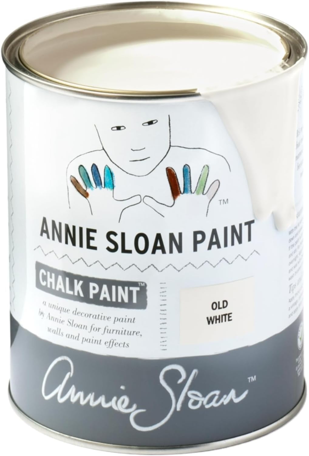 Annie Sloan Chalk Paint (Old White, 1 Litre/33.8 Fl Oz) a unique decorative paint for furniture, cabinets and home dcor with no sanding or priming