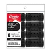 Annie Snap-On Magnetic Rollers Black X Large 1 1/8" 8 Pack 1231