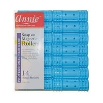 Annie Snap On Magnetic Rollers Blue 1/2" Small, 14/PK