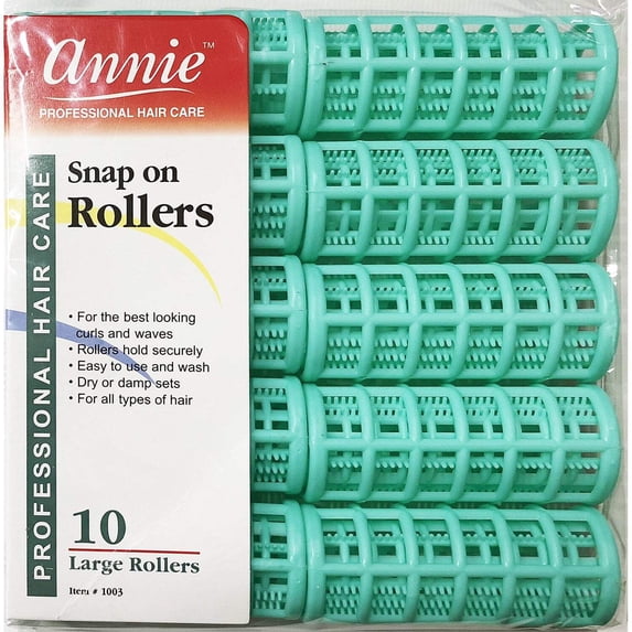 Annie Snap-On Rollers – Large 7/8" Green 10 Pcs 1003
