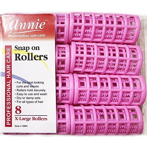 Annie Snap-On Rollers – X-Large 1-1/8" Pink 8 Pcs 1004