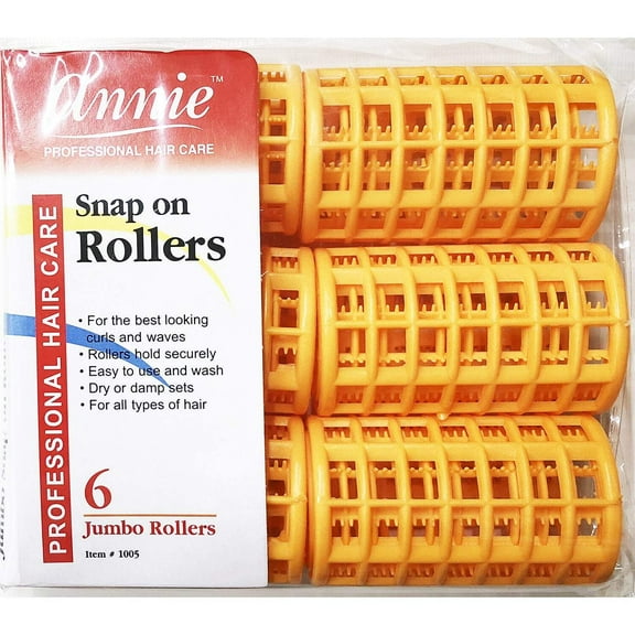 Annie Snap On Rollers Orange Jumbo 1 1/2" 6 Count 1005
