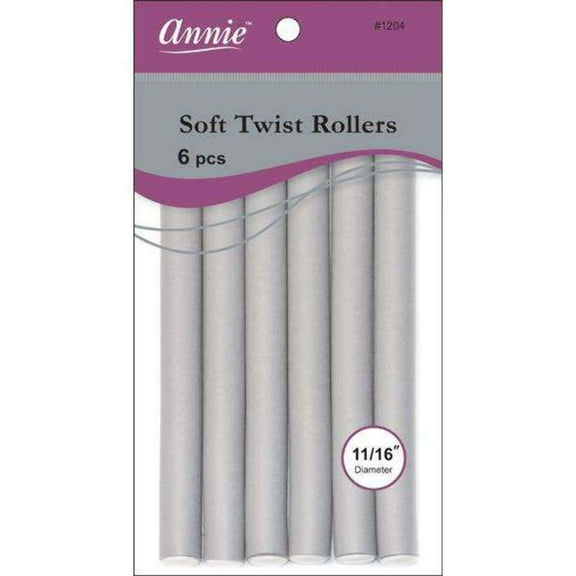 ANNIE - Professional Soft Twist Rollers 11/16" 6 PCs SILVER