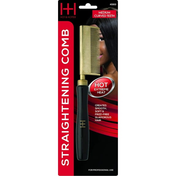Annie Straightening Comb, Med Teeth, Curved
