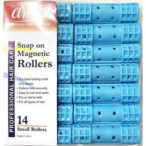 ANNIE - Professional Snap-On Magnetic Rollers 1/2" 14PCs SMALL BLUE #1224