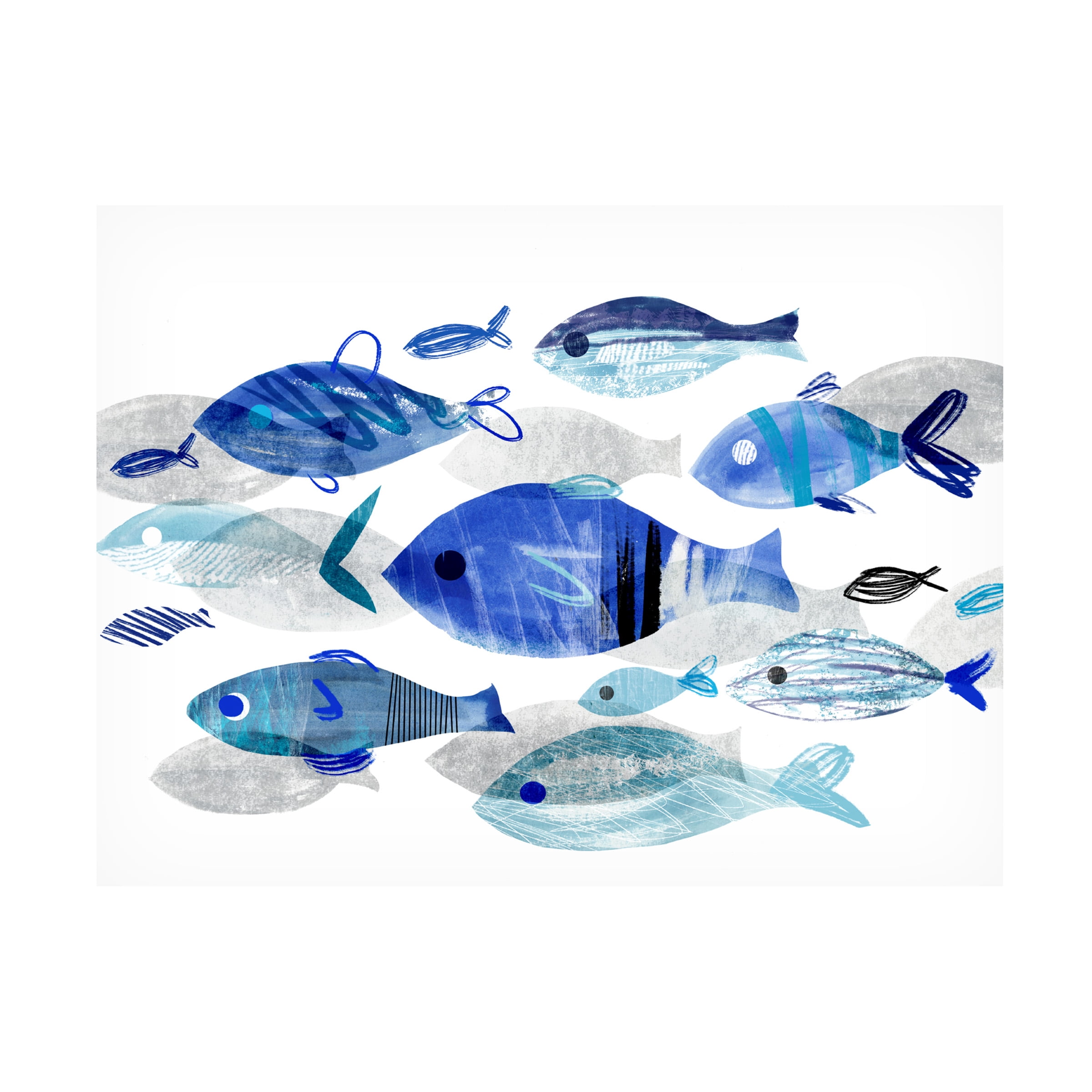 Annie Warren 'Fish Parade II' Canvas Art