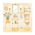 thumbnail image 1 of Annie Warren 'Golden Bath I' Canvas Art, 1 of 3