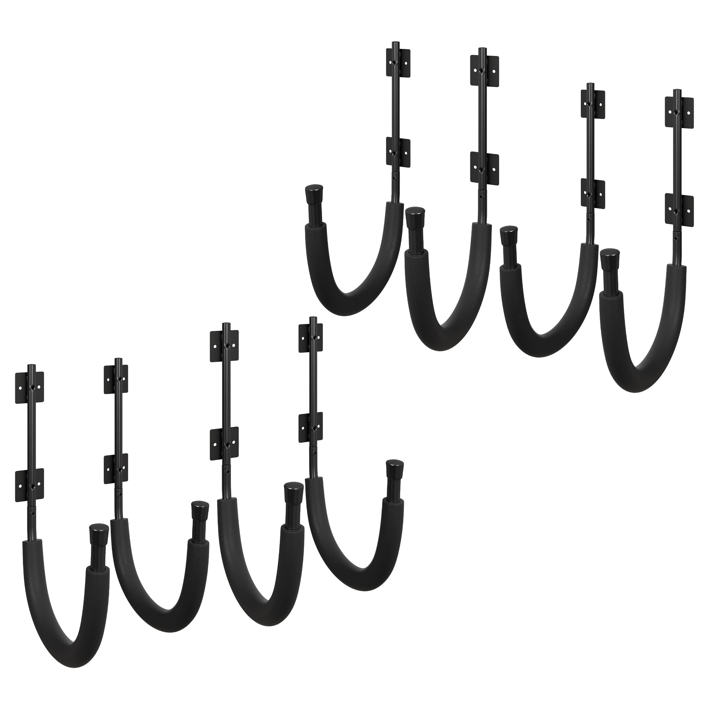 Black Powder-Coated Steel Kayak Wall Mount Hangers, 4-Pack