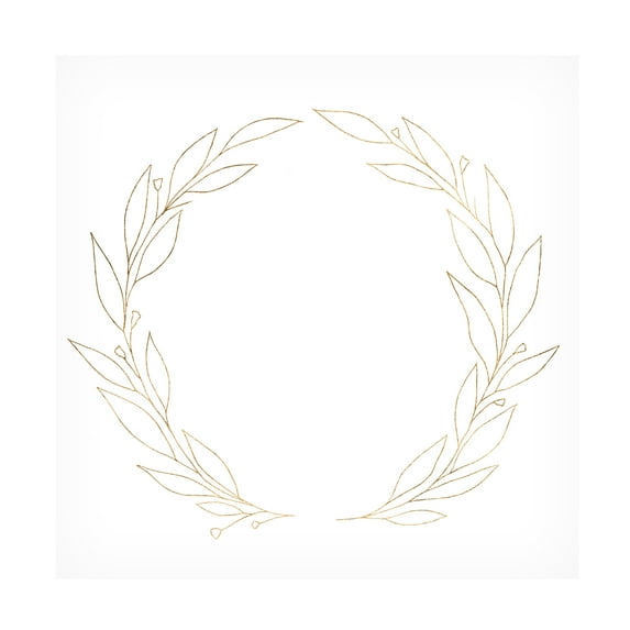 Annie Warren 'Wreath in Gold I' Canvas Art