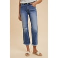 thumbnail image 1 of Annie Wear Distressed Raw Hem Straight Leg Cropped Jeans, 1 of 5