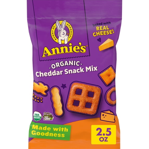 Annie's Certified Organic Cheddar Snack Mix, 2.5 oz Bag