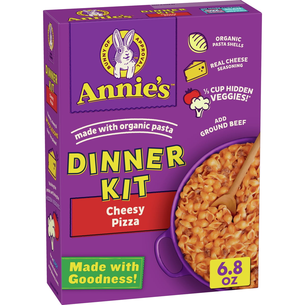 Annie’s Cheesy Pizza Pasta Dinner Kit with Hidden Veggies, 6.8 oz