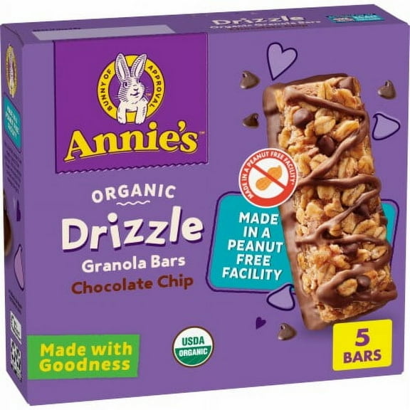 Annie's Chocolate Chip Drizzle Granola bars 5 ct / 0.92 oz - Pack of 2