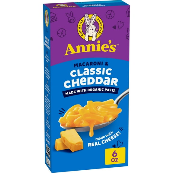 Annie's Macaroni and Classic Cheddar with Organic Pasta, Made with Real Cheese, 6 oz