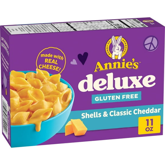 Annie's Deluxe Gluten Free Shells and Classic Cheddar, Pasta and Cheese Sauce, 11 oz