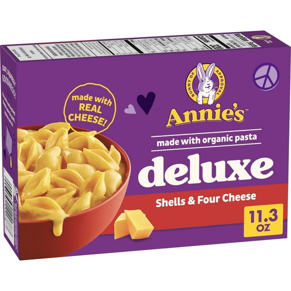 Annie's Deluxe Macaroni and Cheese with Organic Pasta, Shells and Four Cheese, 11.3 oz