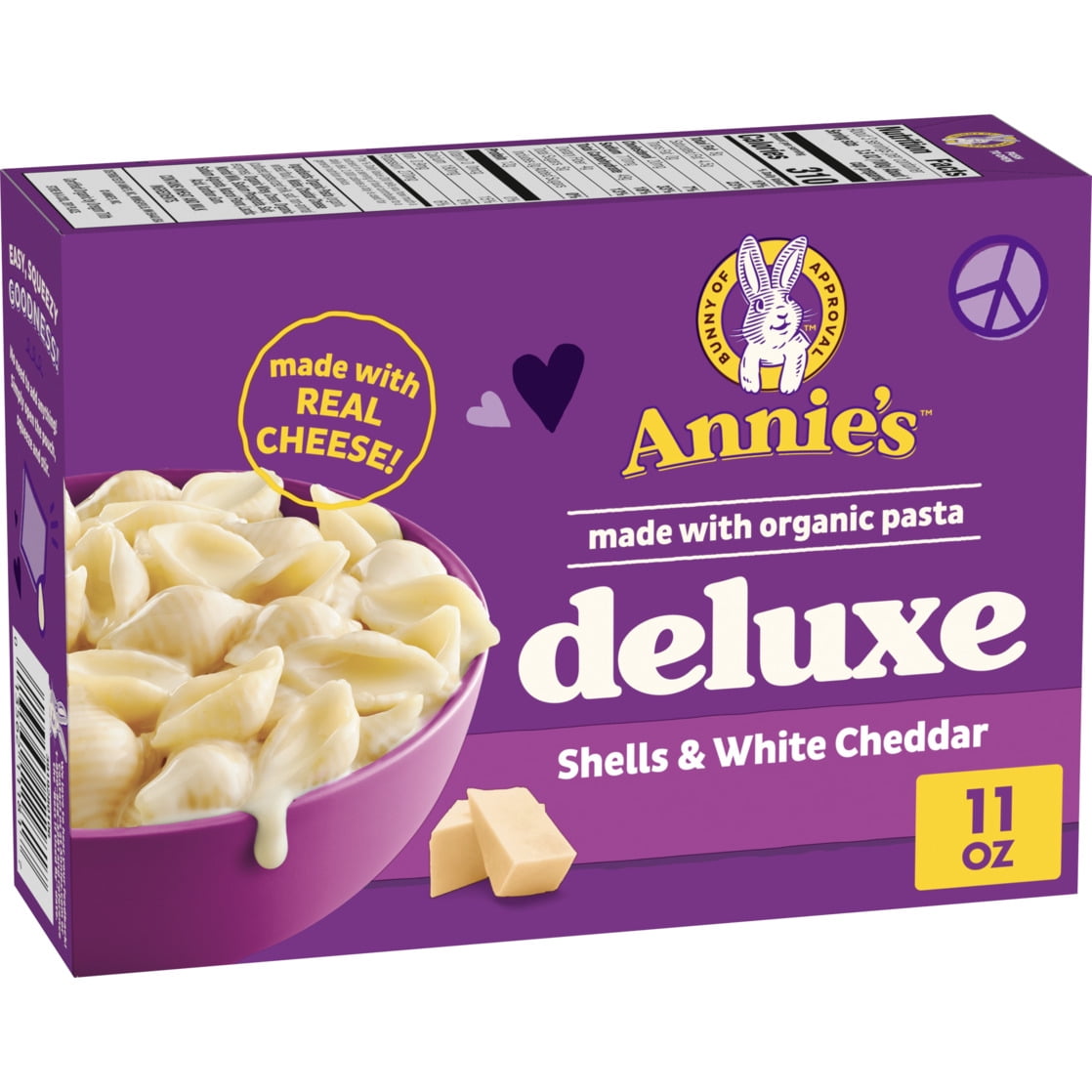 Annie's Deluxe Macaroni and Cheese with Organic Pasta, White Cheddar Cheese, 11 oz