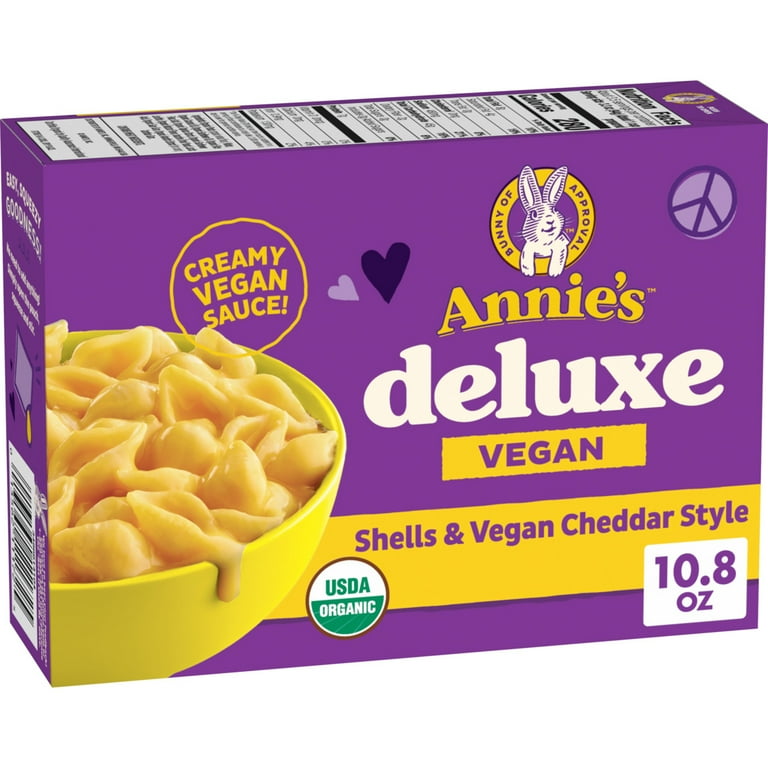 Annie's Organic Deluxe Vegan Mac and Cheddar Shells, Vegan