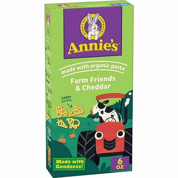 Annie's Farm Friends Pasta Shapes and Cheddar Macaroni and Cheese Dinner with Organic Pasta, 6 oz