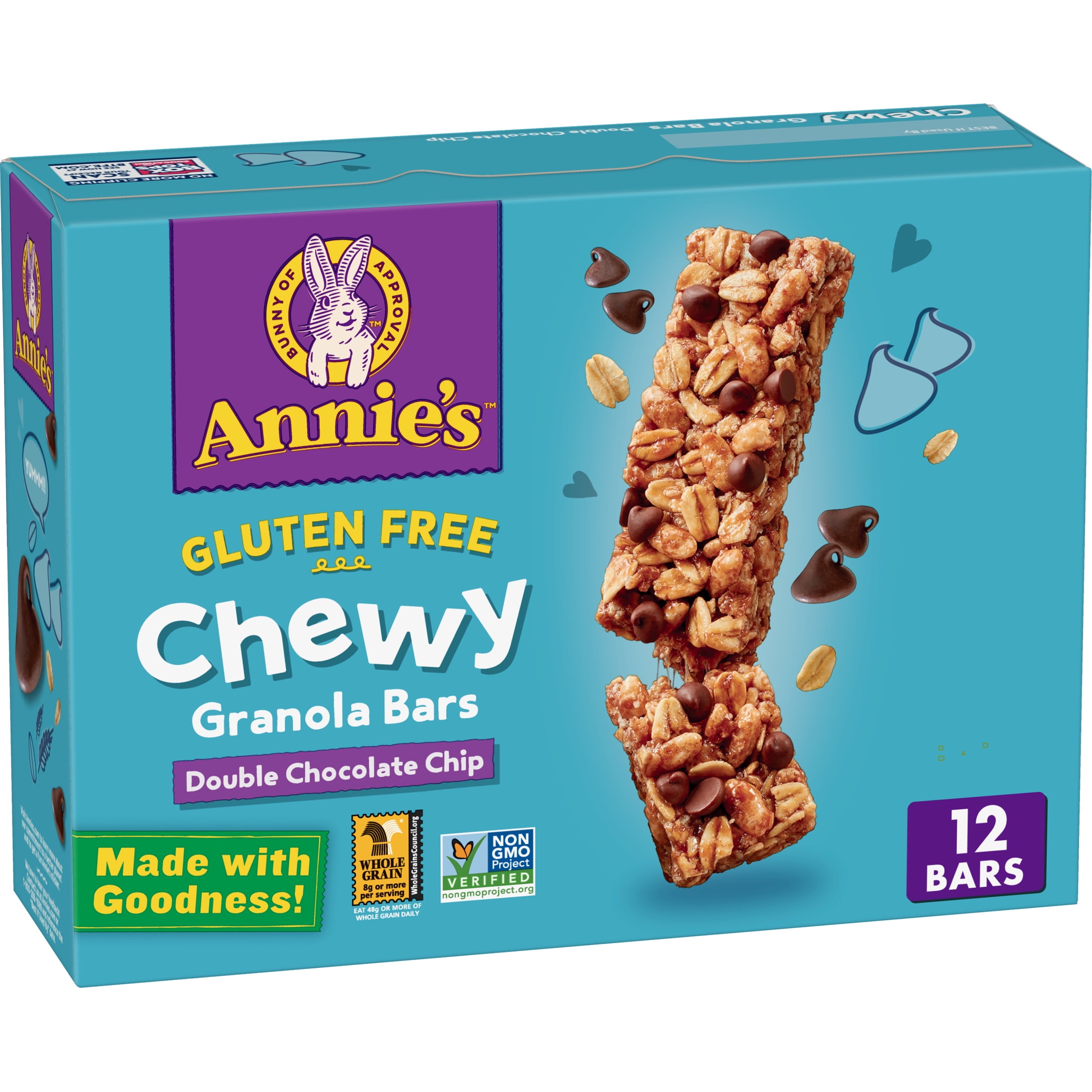 Annie's Gluten Free Chewy Granola Bar, Double Chocolate Chip, 11.76 oz ...