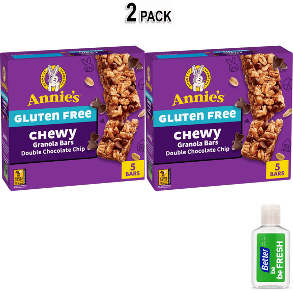 Annie's Gluten Free Chewy Granola Bars, Double Chocolate Chip, 5 Bars, 4.9 oz box