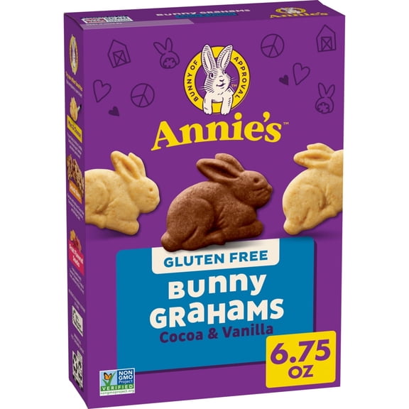 Annie's Gluten Free Cocoa and Vanilla Bunny Cookies, 6.75 oz (Pack of 4)