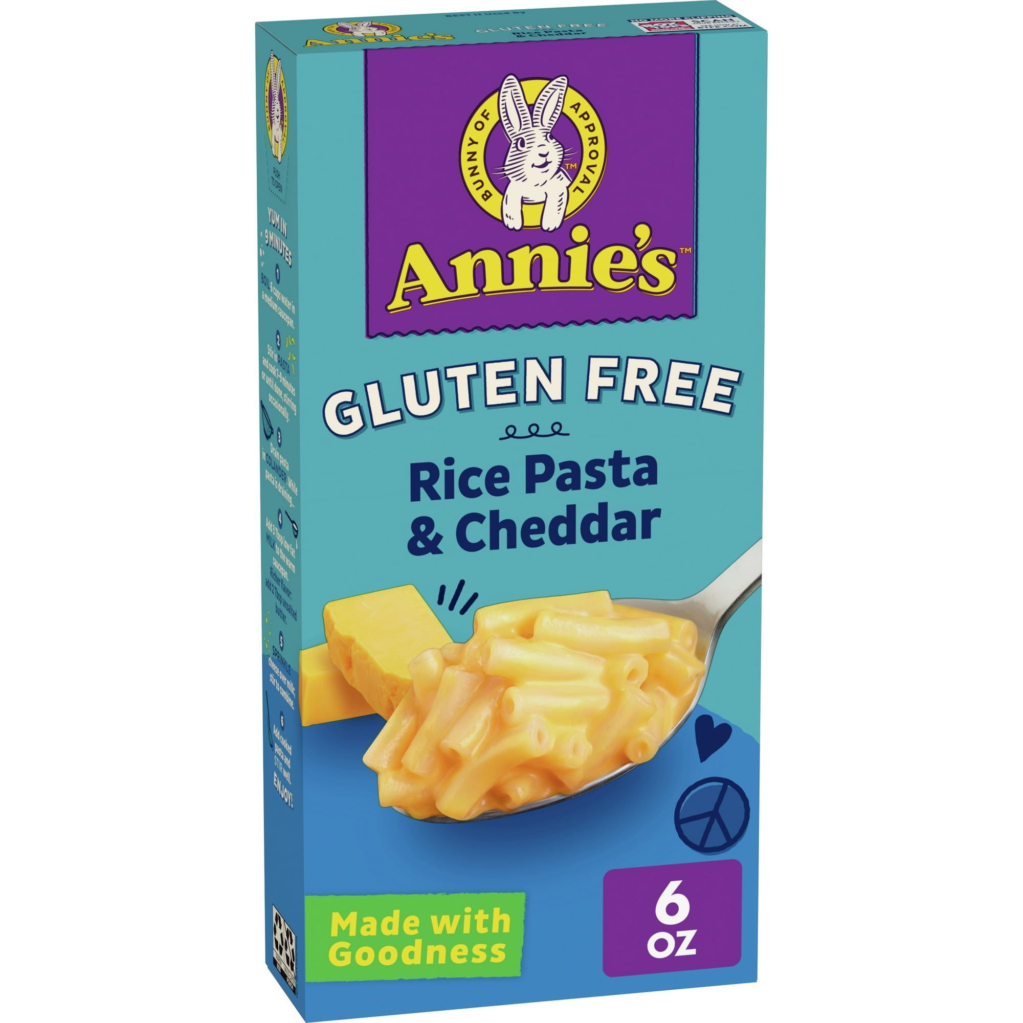 Annie’s Gluten Free Macaroni and Cheese Dinner, Rice Pasta & Cheddar, 6 oz.