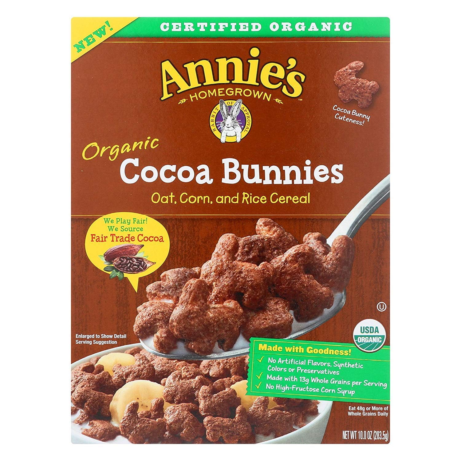 Annie's Homegrown Cereal,Og2,Cocoa Bunnies 10 Oz (Pack Of 10)