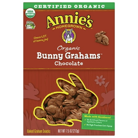 Annie's Homegrown Chocolate Bunny Graham Cookies 7.5 oz (Pack Of 6)
