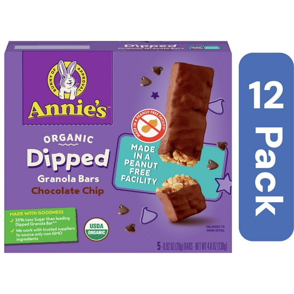 Annie's Homegrown Chocolate Dipped Granola Bar 5 Pack 4.6 oz (Pack Of 12)