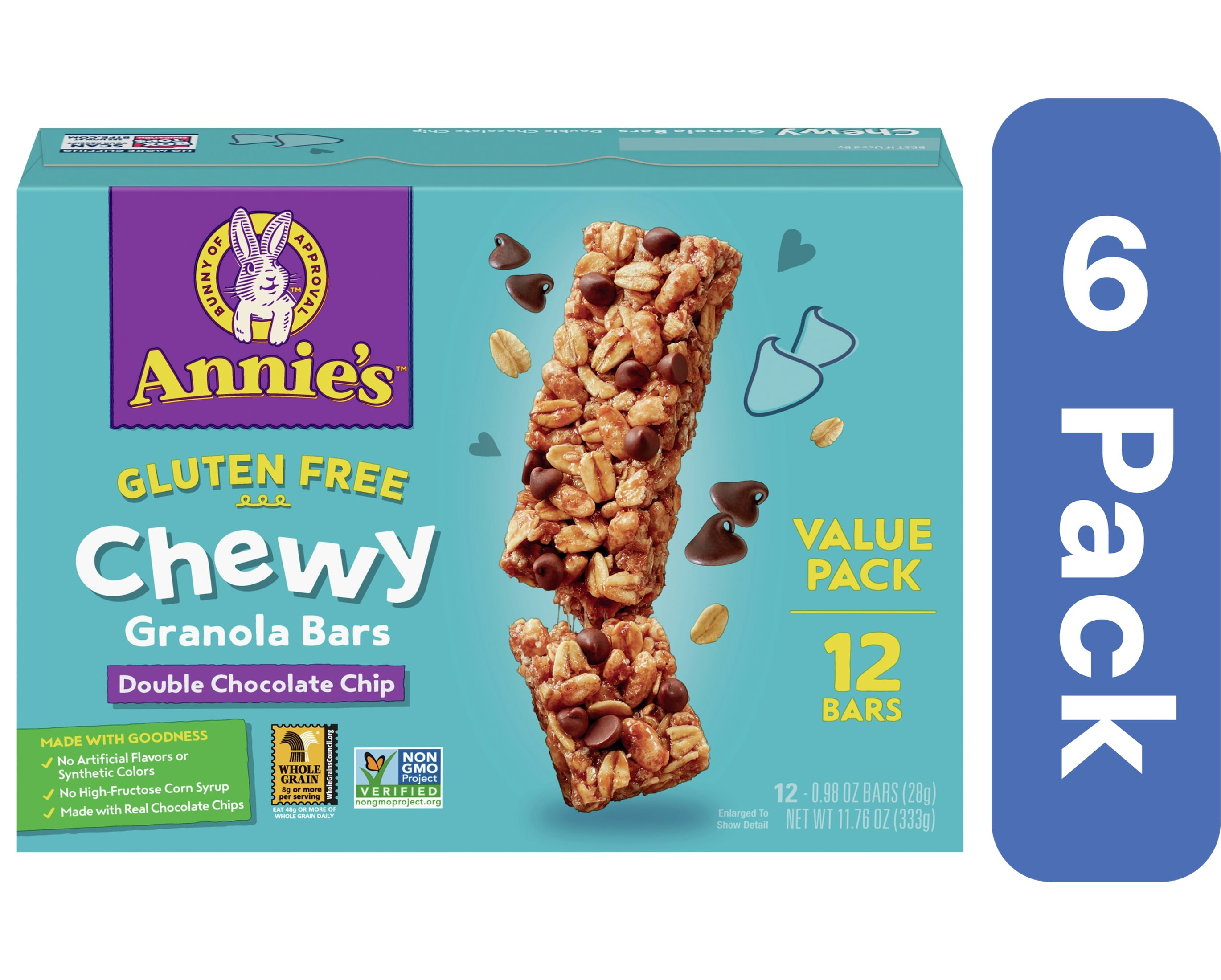 Annie's Homegrown Double Chocolate Chip Granola Bar 11.76 oz (Pack Of 6 ...
