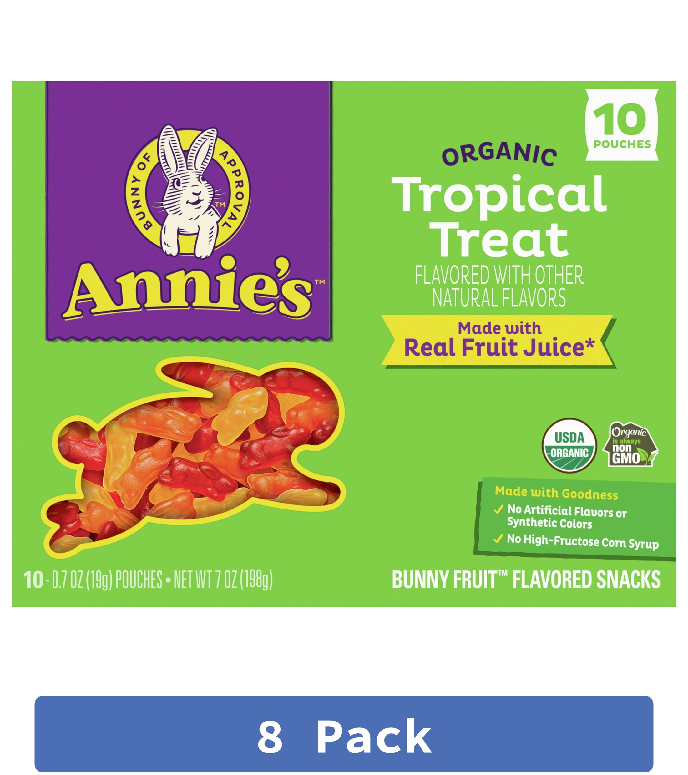 Annie's Homegrown Fruit Snack Tropical Treat Og2 (Pack of 8)