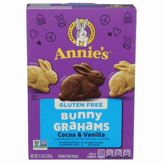 Annie's Homegrown Gluten Free Cocoa & Vanilla Bunny Cookies 6.75 oz - Pack of 2