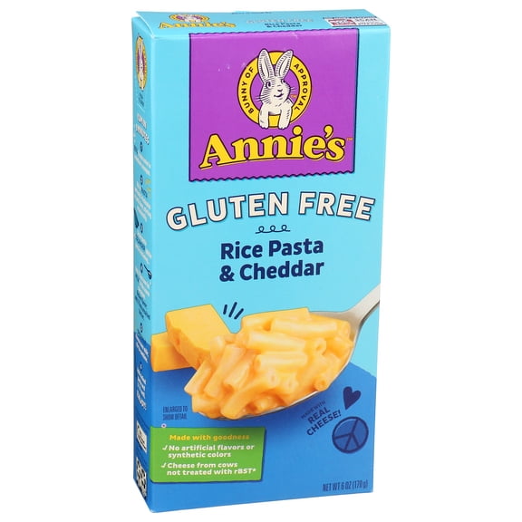 Annie's Homegrown, Gluten Free Rice Pasta And Cheddar Mac And Cheese, Case Of 12, 6 Oz
