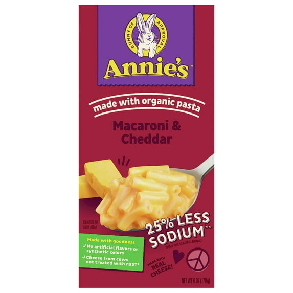 Annie's Homegrown Mac & Cheese Low Sodium 6 oz (Pack Of 12)
