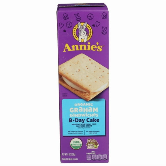 Annie's Homegrown Organic Birthday Cake Graham Sandwiches 8 oz - Pack of 3