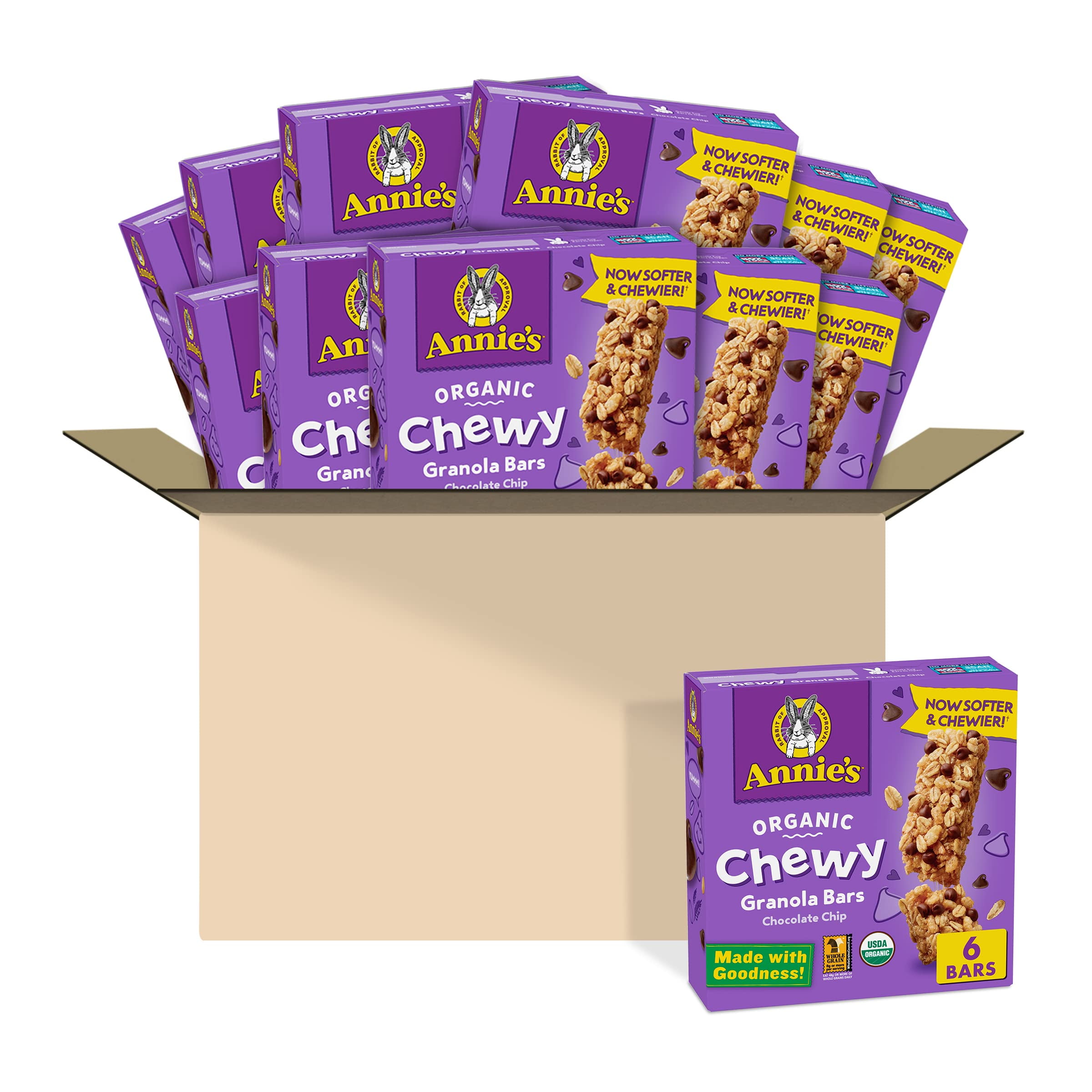 Annie's Homegrown Organic Chewy Granola Bars, Chocolate Chip, 6 Bars, 5