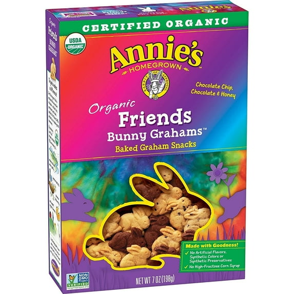 Annie's Homegrown Organic Friends Bunny Grahams 7 oz Pack of 4