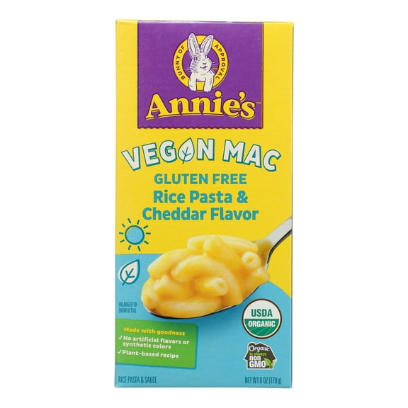 Annie's Homegrown Organic Gluten Free Vegan Elbows And Creamy Sauce Rice Pasta Dinner - Case Of 12 - 6 Oz.