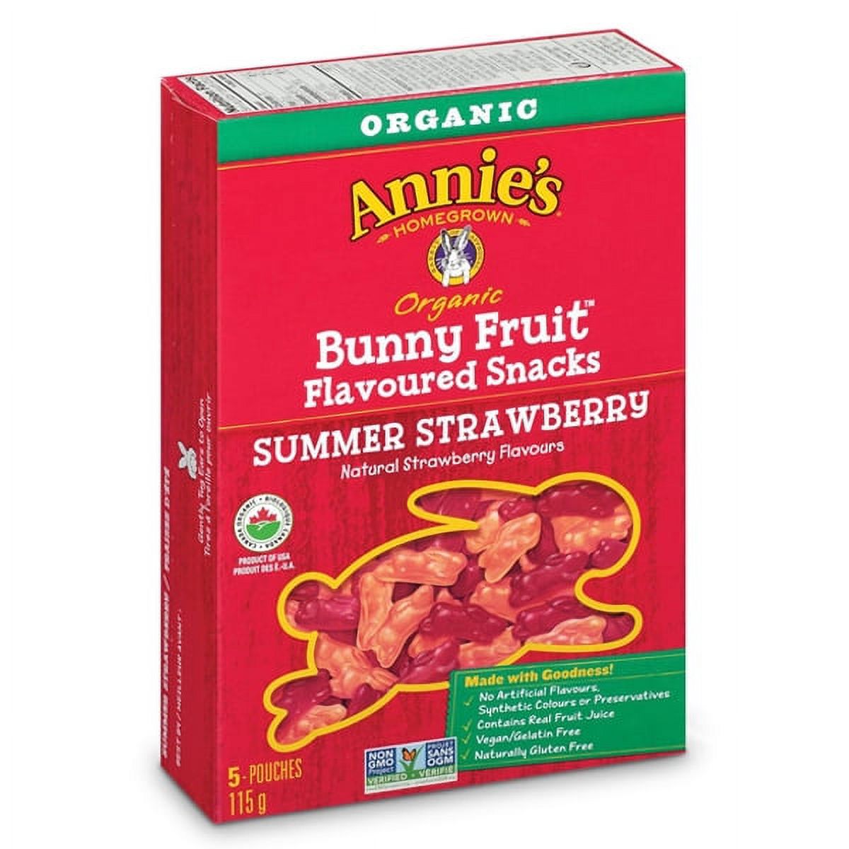Annie's Homegrown Organic Summer Strawberry Bunny Fruit Snacks 4 oz