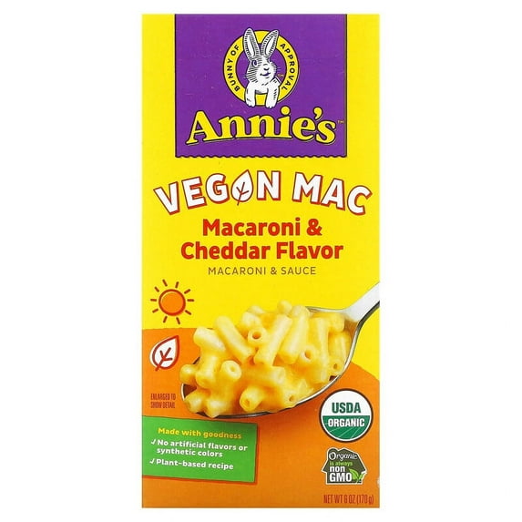 Annie's Homegrown Organic Vegan Mac Cheddar Flavor 6 oz Pack of 3