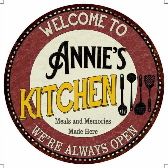 Annie's Kitchen 14" Round Metal Sign Bar Game Room Wall Decor 100140040099