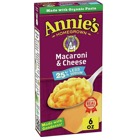 Annie's Lower Sodium Macaroni & Cheese, 6 Oz Pack of 1