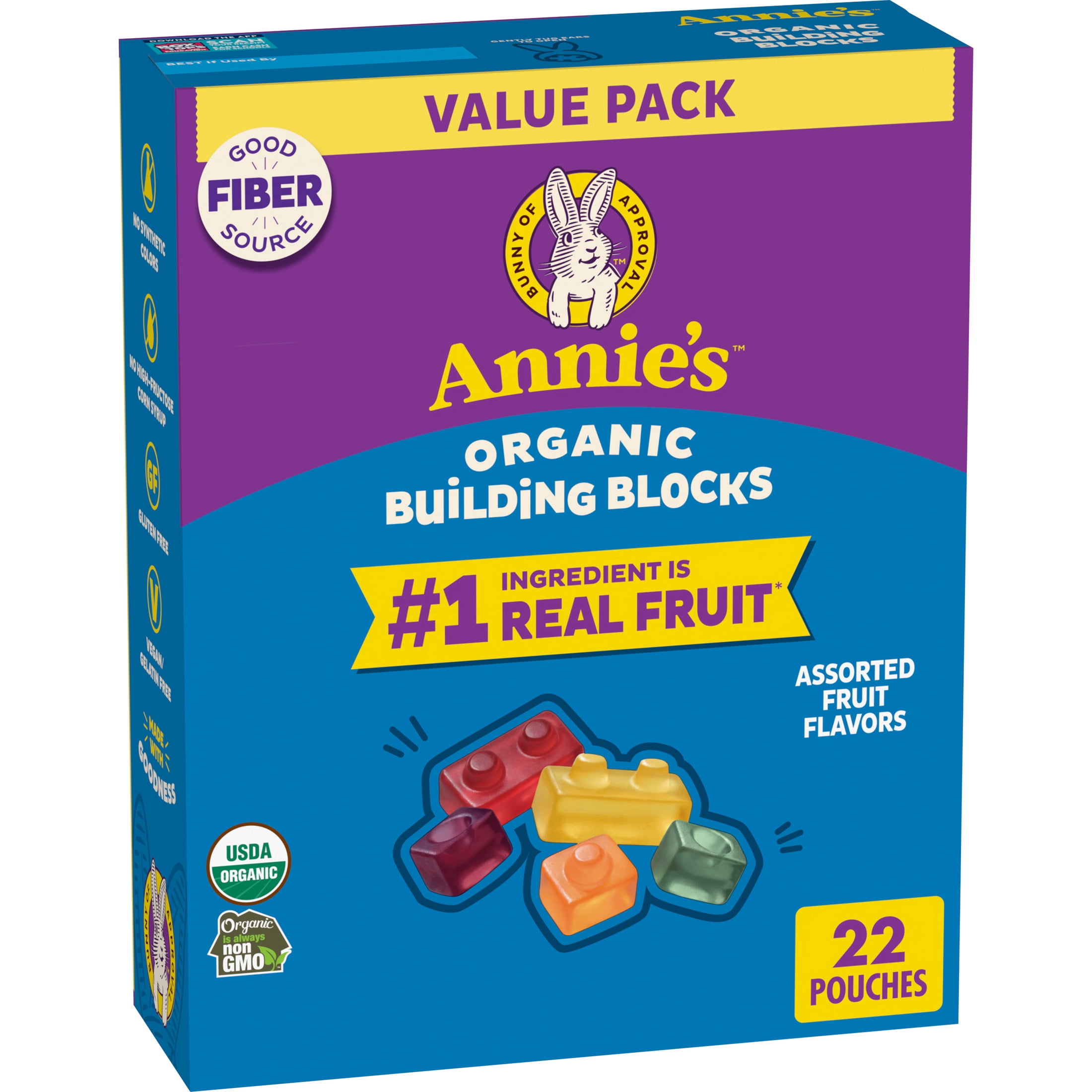 Frute Blocks Annie's Organic Building Blocks Fruit Snacks, 22 Pouches, 15.4 oz ...