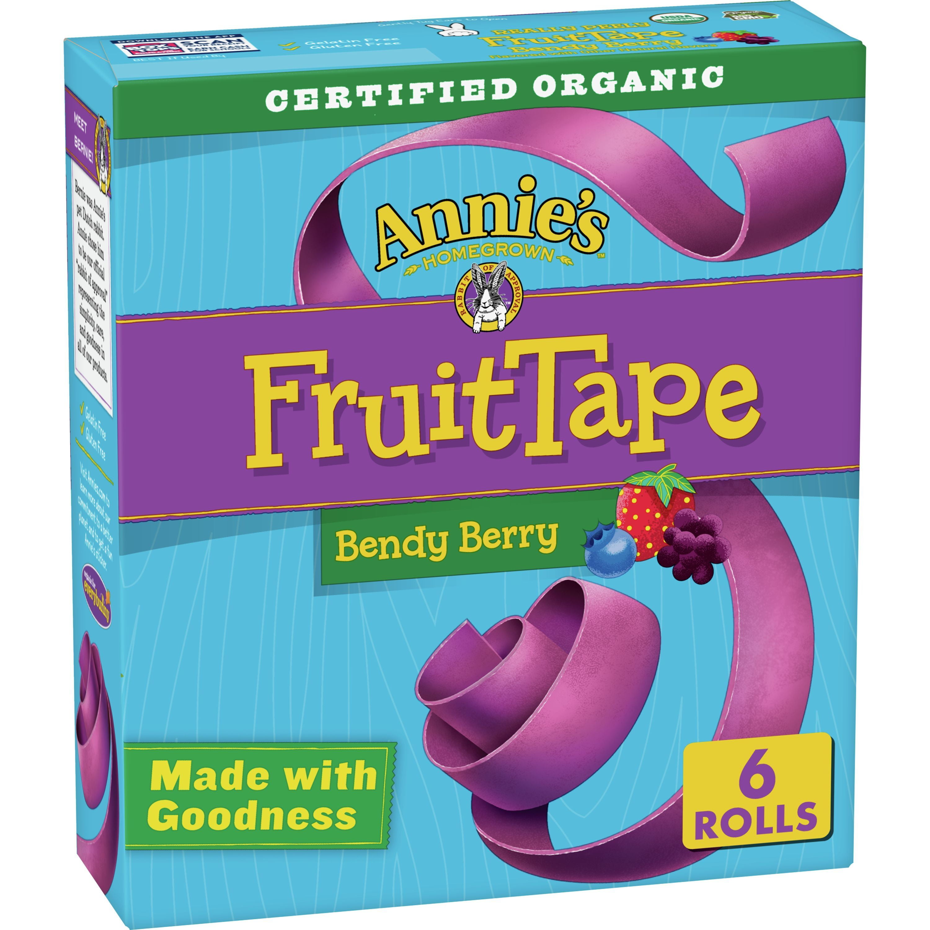 Annie's Organic Bendy Berry Peely Fruit Tape, Variety Pack, 6 ct, 4.5 oz