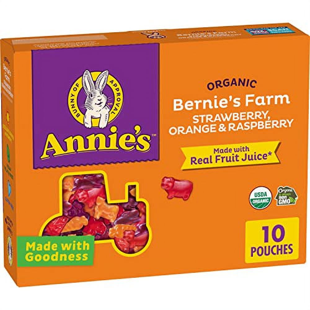 Annie's Organic Bernie's Farm Fruit Flavored Snacks, Gluten Free, 10